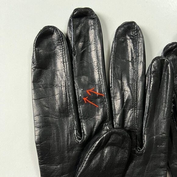 Miss Aris NWT Vintage Silk Lined Black Leather Gloves 6.5 - Picture 8 of 8